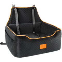 XIEEAOZEE dog car seat front view elevates dog's view for calmer travels