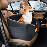 XIEEAOZEE memory foam booster dog car seat for small dogs on road trips.