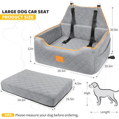 XIEEAOZEE dog car seat side storage gray keeps snacks and toys within reach.