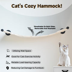 XIFOWE Cat Hammock Wall Mounted angled view shows elevated perch for climbing