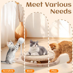 Xihan round cat toy with moving track engages indoor cats in chasing and mental exercise.