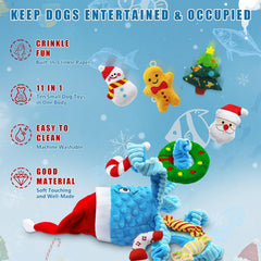 XIHULGJIN octopus dog toy with Santa hat close-up for festive engagement.