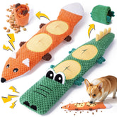 XIUGOAL 2-pack no-stuffing dog toys pockets for rewards during enrichment play.
