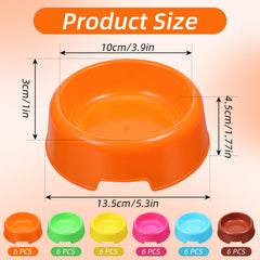xozeooeu 6-colors pet bowls in use for food and water to prevent mix-ups