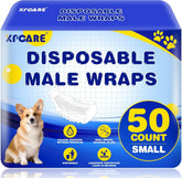 XPCARE 50-count disposable male dog diapers packaging for easy bulk purchase