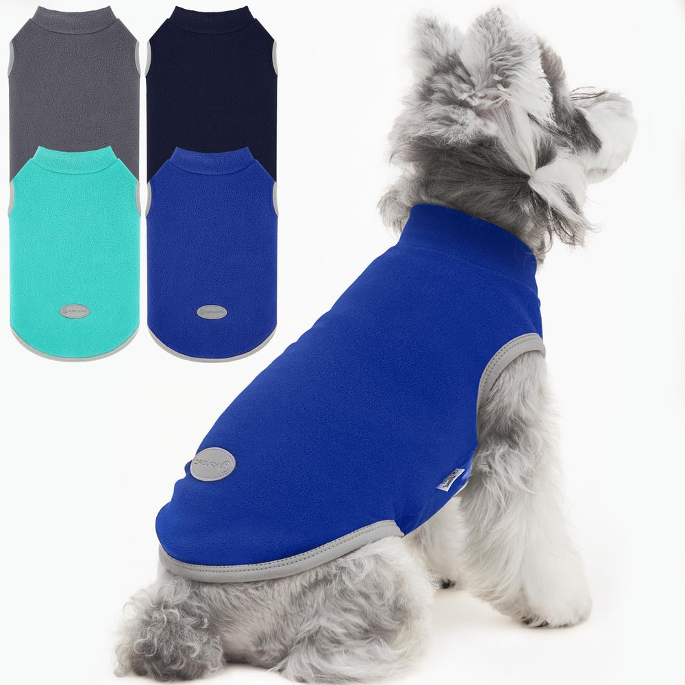 XPUDAC 4-pack dog sweaters multi-color front view for cozy everyday wear.