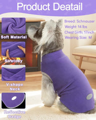 XPUDAC 4Pieces fleece dog sweater front close-up highlights soft fleece and stretch