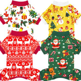 XPUDAC Christmas dog pajamas with reindeer pattern for festive photos.