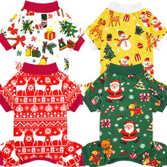 XPUDAC Christmas dog pajamas with reindeer pattern for festive photos.
