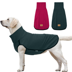 XPUDAC dog fleece sweater large back view shows cozy warmth for winter walks.