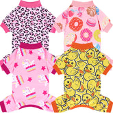 XPUDAC dog pajamas 4-pack yellow duck pattern for cute photoshoots and cozy nights