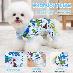 XPUDAC dog pajamas stretchy neck and cuffs for secure, comfortable fit.