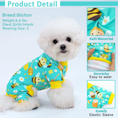 XPUDAC easy-wear dog pajamas with neck elastic for secure fit.