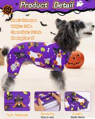 XPUDAC Halloween dog pajamas puppy prints ideal for daily lounging
