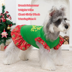 XPUDAC plaid dress green pattern on dog for party-ready look.