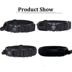 Xqpetlihai AirTag dog collar holder closeup with waterproof seal.