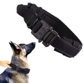 Xqpetlihai tactical dog collar full view showing rugged nylon for durability