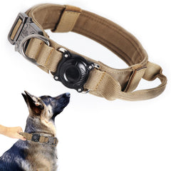 Xqpetlihai upgraded AirTag dog collar brown XXL highlights sturdy 1000D nylon for large dogs durability for daily adventures