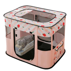 XRG portable pet playpen pink front view shows roomy interior for pets
