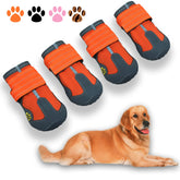 XSY&G dog boots main view in orange, waterproof design for all-weather use