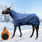 XUANNIAO waterproof turnout blanket front view shows full coverage and weatherproof protection outdoors.