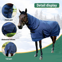 XUANNIAO detachable neck cover showcases added warmth during winter stabling.