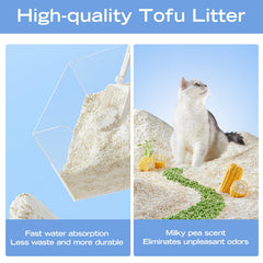 XuCuiHua Tofu Mix Cat Litter easy scoop action with solid clumps