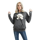 XUDREZ DUBUK unisex hoodie with front big pouch for hands-free pet carry