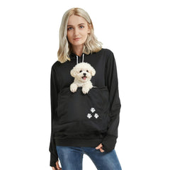 XUDREZ unisex big-pouch hoodie with pet-pocket keeps your small pet close while you stay hands-free.