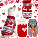 Xuniea 3-patterns Christmas pet sweaters pack with festive designs for holiday photos
