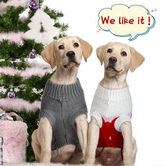 Xuniea Christmas dog sweater features reinforced stitching and safe decorations
