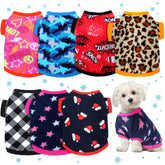 Xuniea dog fleece sweaters pack shows seven cozy outfits for daily warmth.