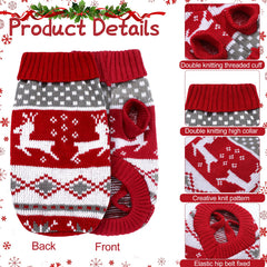 Xuniea reindeer pattern dog sweater on a small dog keeps pets warm during winter walks