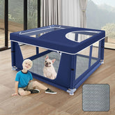 XVISHX puppy playpen cover provides protected outdoor play space.