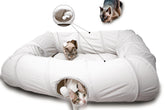 XxingSheep 4 Ways Shuttled XL cat tunnel bed outer view demonstrates breathable fabric for hot days