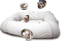 XxingSheep 4 Ways Shuttled XL cat tunnel bed outer view demonstrates breathable fabric for hot days