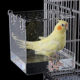 xxmbbjy hanging cube bird bath on cage edge keeps small birds clean and comfortable.