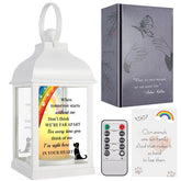 XXSTAR dog memorial lantern front view shows elegant glass sides for a lasting tribute.