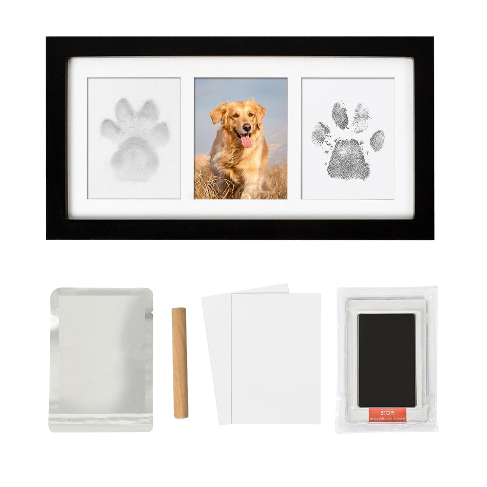 Xylitic paw-print frame front view ready for display memorial keepsake