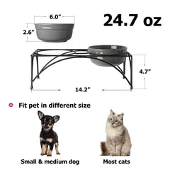 Y YHY two bowls on a stable stand prevent spills during meals