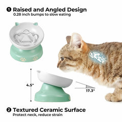 Y YHY elevated cat bowl improves neck posture and comfort
