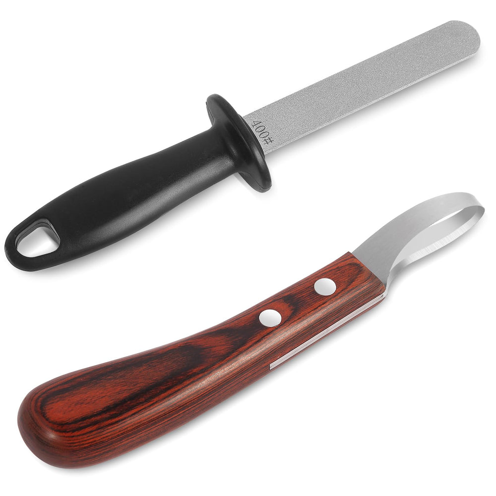 YAHIKI hoof knife with double-edged blade for precise trimming.
