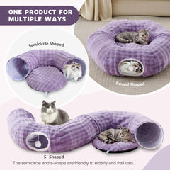 Yaning Bubble Cat Tunnel with a dangling ball adds playful exercise for pets.