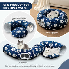 Yaning cat tunnel peep hole invites curiosity and safe viewing.