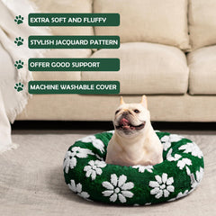 Yaning donut bed head neck support demonstrates elevated comfort for pets.