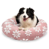 Yaning Donut Bed pink round for medium dogs image showing cloud-soft comfort