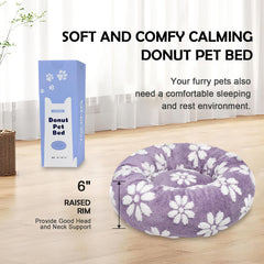 Yaning Donut Bed purple close-up of plush fabric suggests soft comfort