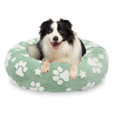 Yaning donut dog bed 30-inch green plush for cozy lounging