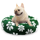 Yaning donut dog bed green 360 surround image offers cozy, secure rest for small dogs.