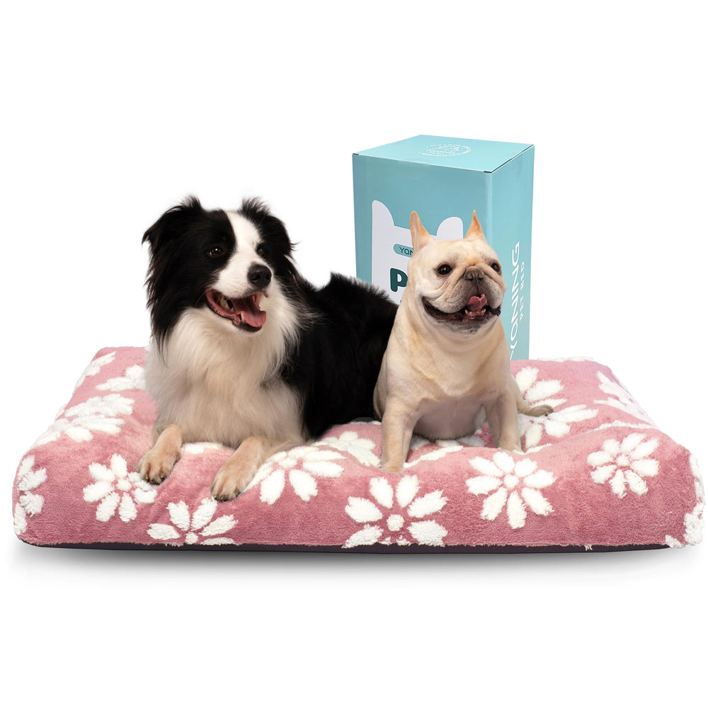 Yaning extra-large dog bed pink flower cover shows plush comfort for large pets